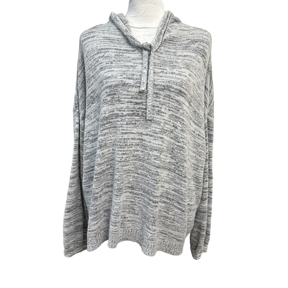No Brand Super Soft Over Sized White Gray Heather‎ Hoodie Sweater Dolman Sleeves
